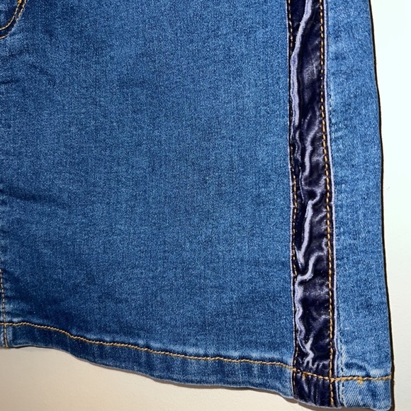 Lizard Thicket large denim paper bag skirt new stretchy waist zip button closure - Picture 3 of 10